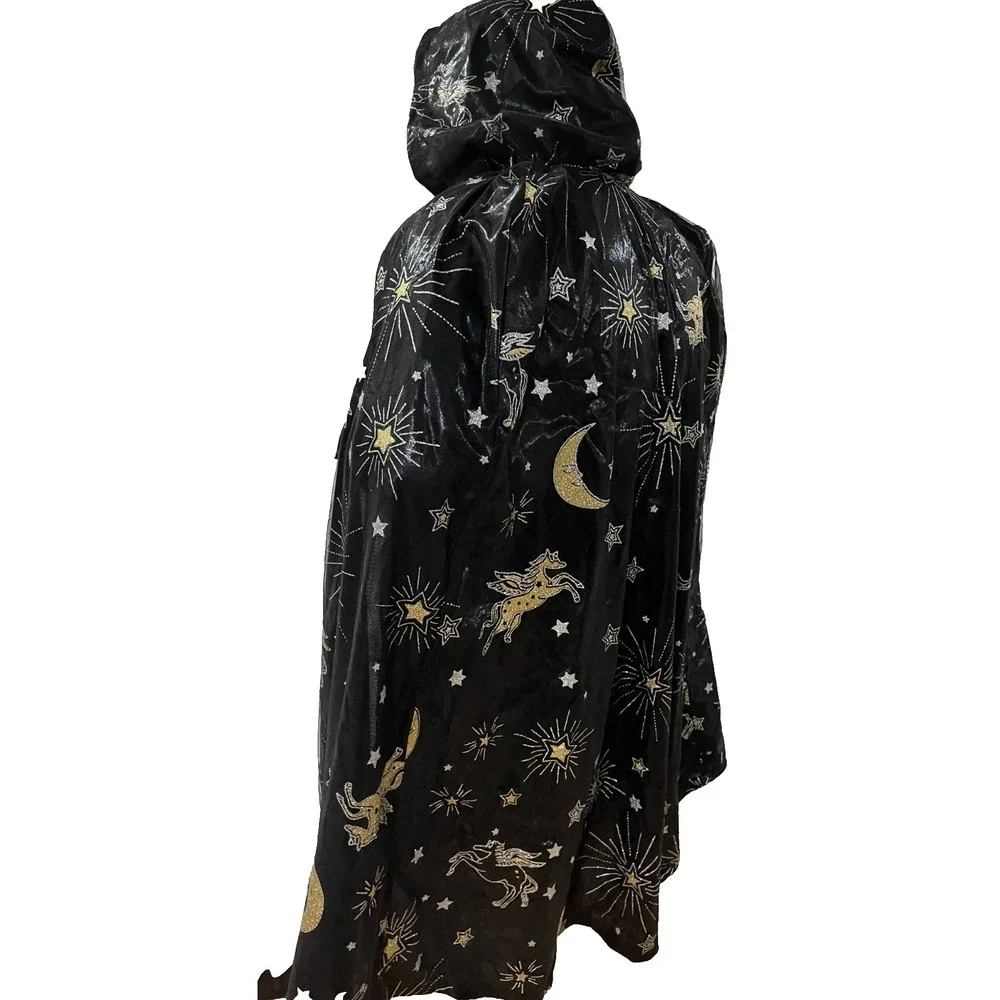 Celestial Metallic Mesh Sheer Cape OS Mythical Whimsical Gothic Goth Cosmic 90s